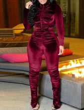 Load image into Gallery viewer, velour two piece fashion sweatsuit
